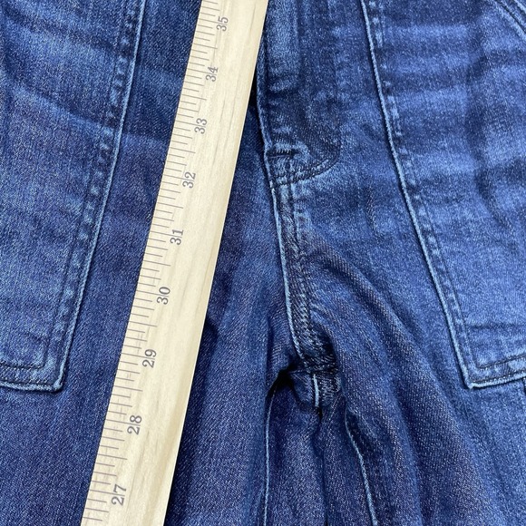 American Eagle Outfitters Super High Rise Baggy Wide Leg Jeans Dark Wash Size 4 - Picture 8 of 8